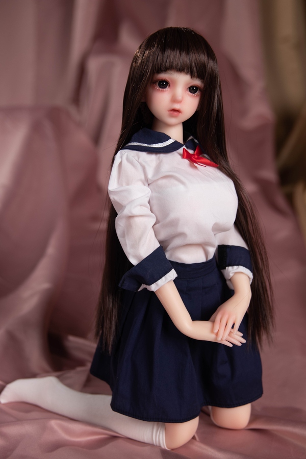 65cm C Cup Silicone Petite Gray Eyes Brunette Mini Sex Doll Detail View 6