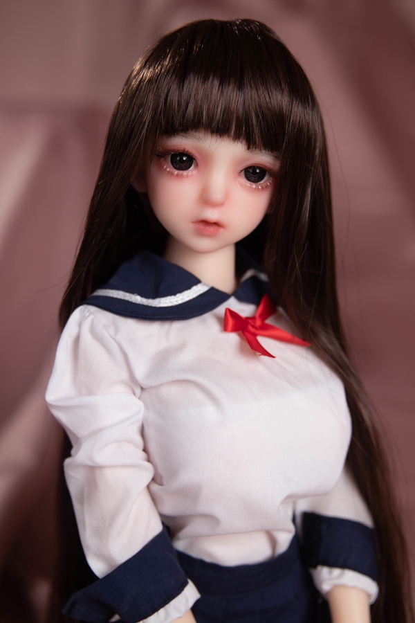 65cm C Cup Silicone Small Breasts Brunette Gray Eyes Mini Sex Doll Detail View 7