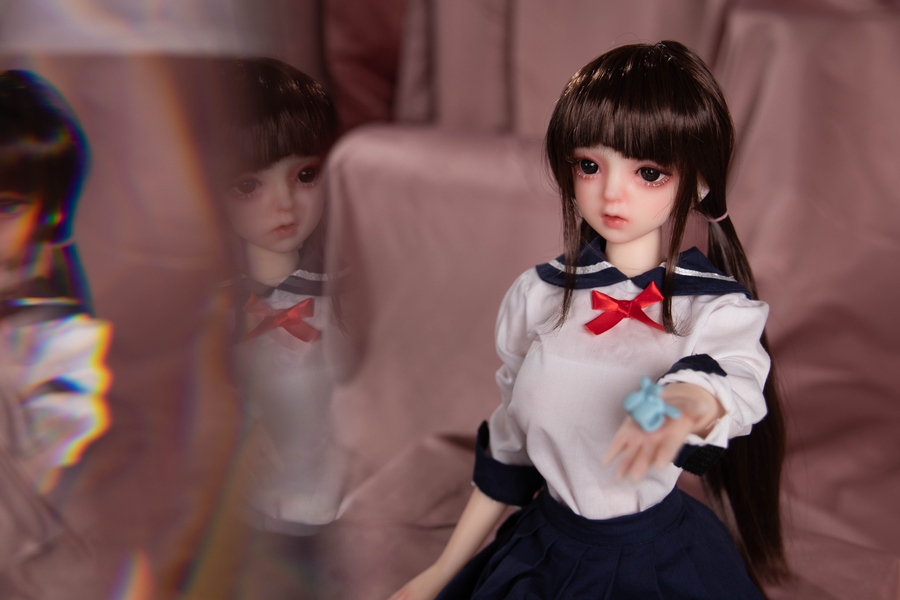 65cm C Cup Silicone Small Breasts Gray Eyes Brunette Mini Sex Doll Detail View 18