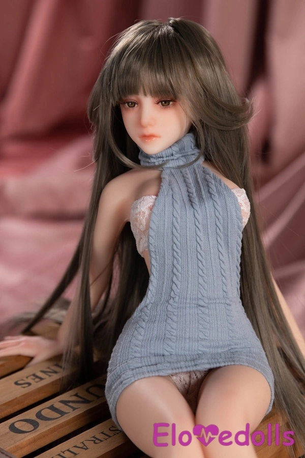Μίνι κούκλα σεξ με σιλικόνη C Cup 65cm, γκρι μάτια, μεσαίου μεγέθους στήθη, λεπτομερής προβολή 4