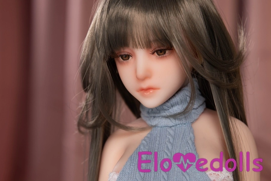 Μίνι κούκλα σεξ με σιλικόνη, μεσαίου μεγέθους, γκρι και λεπτά χείλη, 65cm C Cup, λεπτομερής προβολή 15