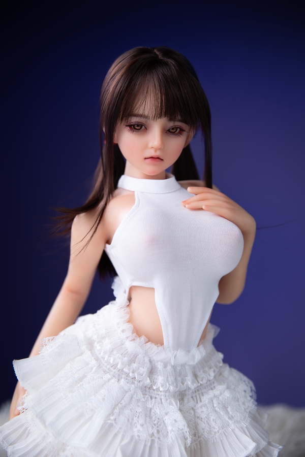 60cm C Cup Silicone Brunette Petite Breasts Thin Lips Mini Sex Doll Gallery 2