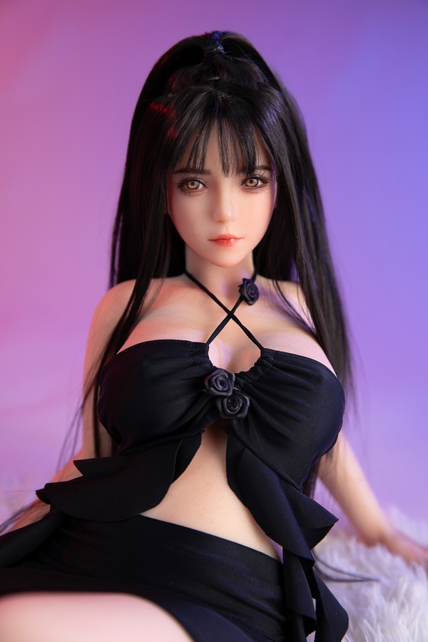 75cm C Cup Silicone Small Breasts Thin Lips Amber Eyes Mini Sex Doll Gallery 8
