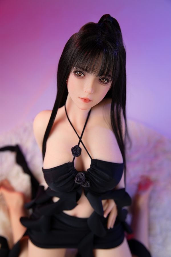 75cm C Cup Silicone Small Breasts Black Amber Eyes Mini Sex Doll Detail View 3