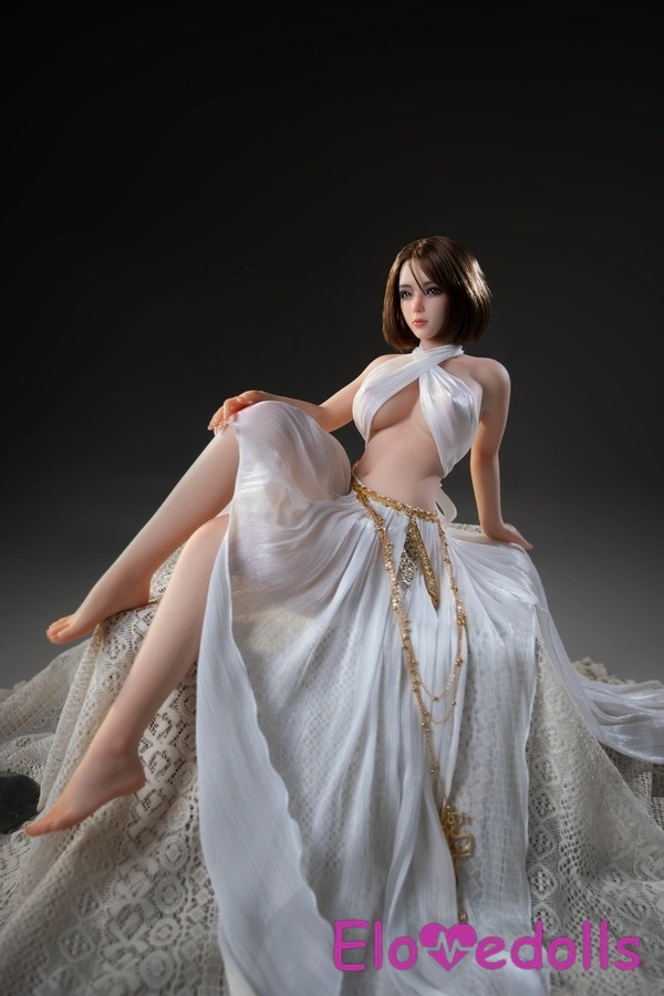 75cm C Cup Silicone Thin Lips Amber Eyes Brunette Lifelike Sex Doll Gallery 3