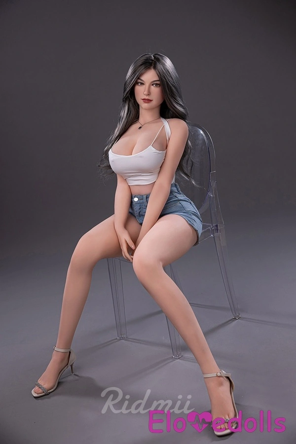 163cm G Cup TPE body&Silicone head Small Breasts Brunette Petite BBW Sex Doll Gallery 3