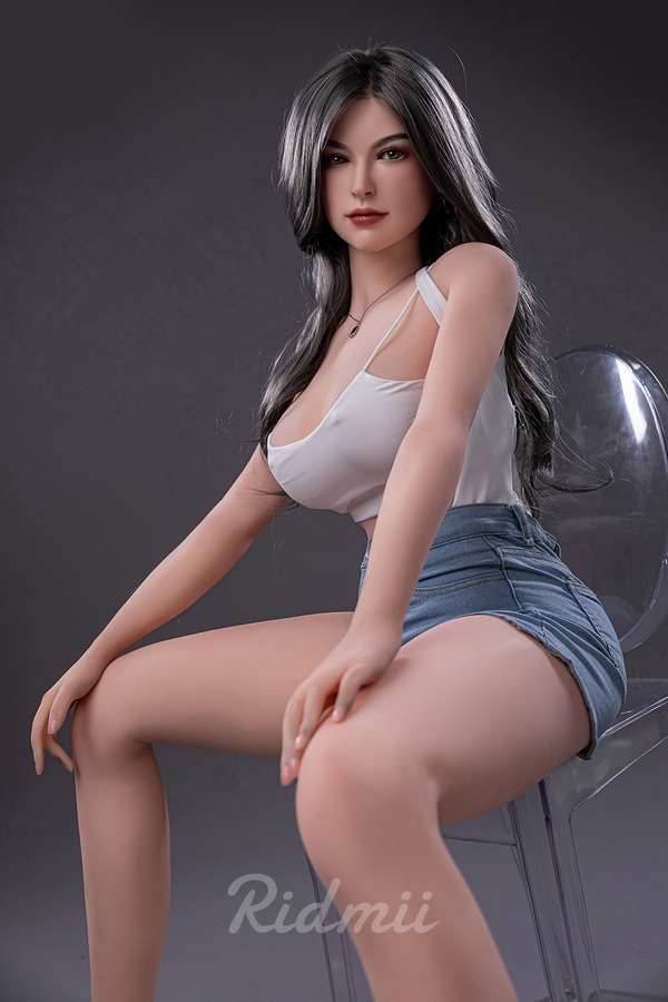 163cm G Cup TPE body&Silicone head Gray Eyes Brunette Thin Lips BBW Sex Doll Gallery 5