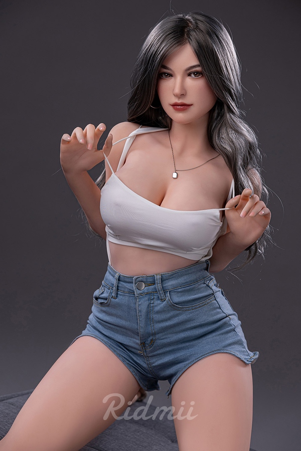 163cm G Cup TPE body&Silicone head Gray Eyes Small Breasts Petite BBW Sex Doll Detail View 4