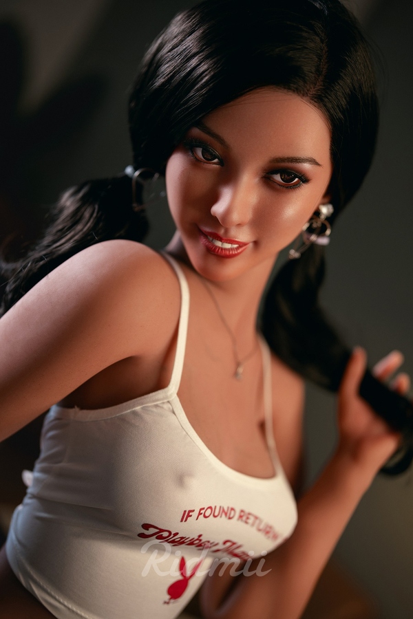 Professional Gray Eyes Black Thin Lips Sex Doll Gallery 3