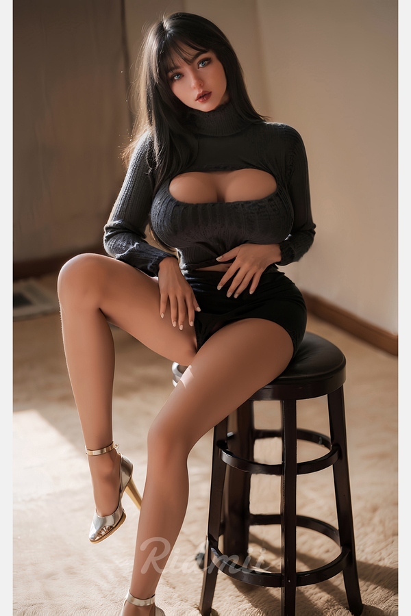 Gray Eyes Petite Breasts Black Big Booty Sex Doll Detail View 3