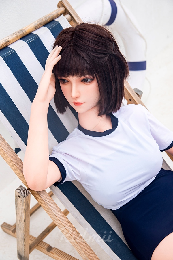 163cm G Cup Silicone Head & TPE Body Black Gray Eyes Petite Breasts Asian Sex Doll Detail View 4