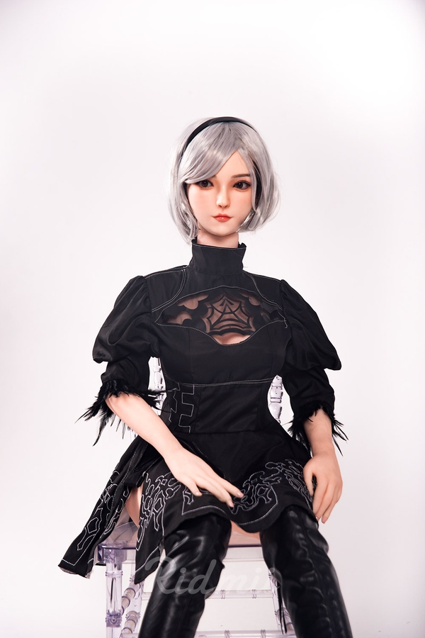 163cm G Cup Silicone Head & TPE Body Black Blue Eyes Glossy Lips Lifelike Sex Doll Detail View 11
