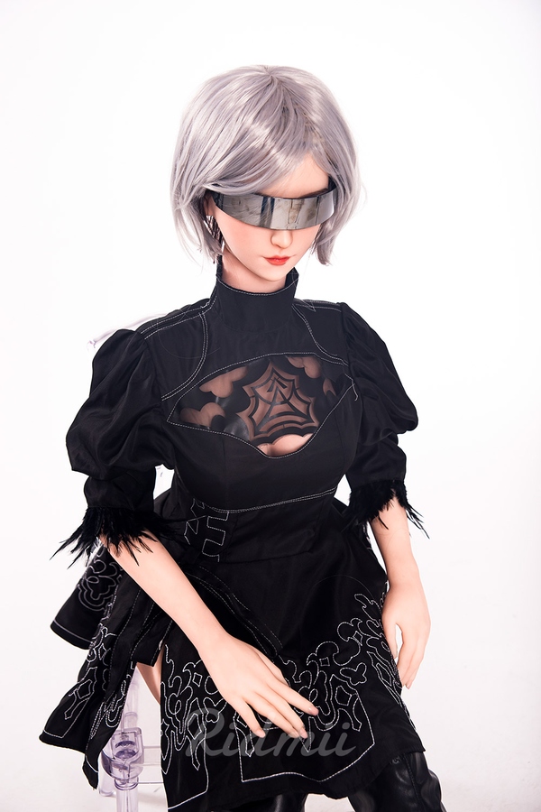 163cm G Cup Silicone Head & TPE Body Black Blue Eyes Petite Lifelike Sex Doll Detail View 13