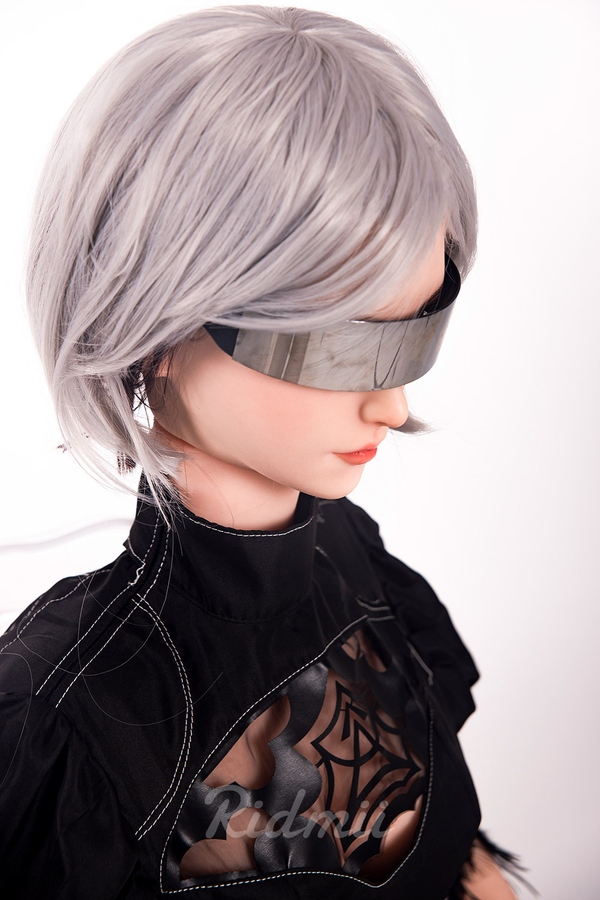 163cm G Cup Silicone Head & TPE Body Blue Eyes Black Glossy Lips Lifelike Sex Doll Detail View 14