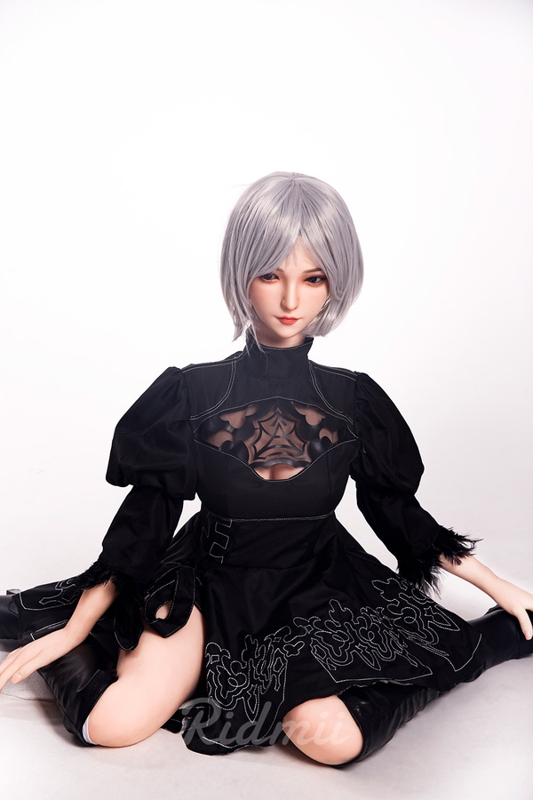 163cm G Cup Silicone Head & TPE Body Black Petite Glossy Lips Lifelike Sex Doll Detail View 17