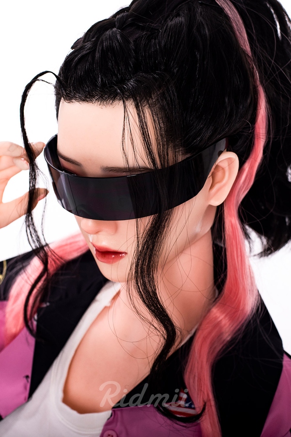 163cm G Cup Silicone Head & TPE Body Athletic Gray Eyes Pink Realistic Sex Doll Gallery 8