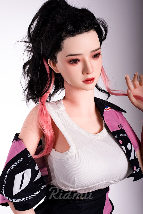 163cm G Cup Silicone Head & TPE Body Gray Eyes Medium Breasts Pink Realistic Sex Doll Detail View 3