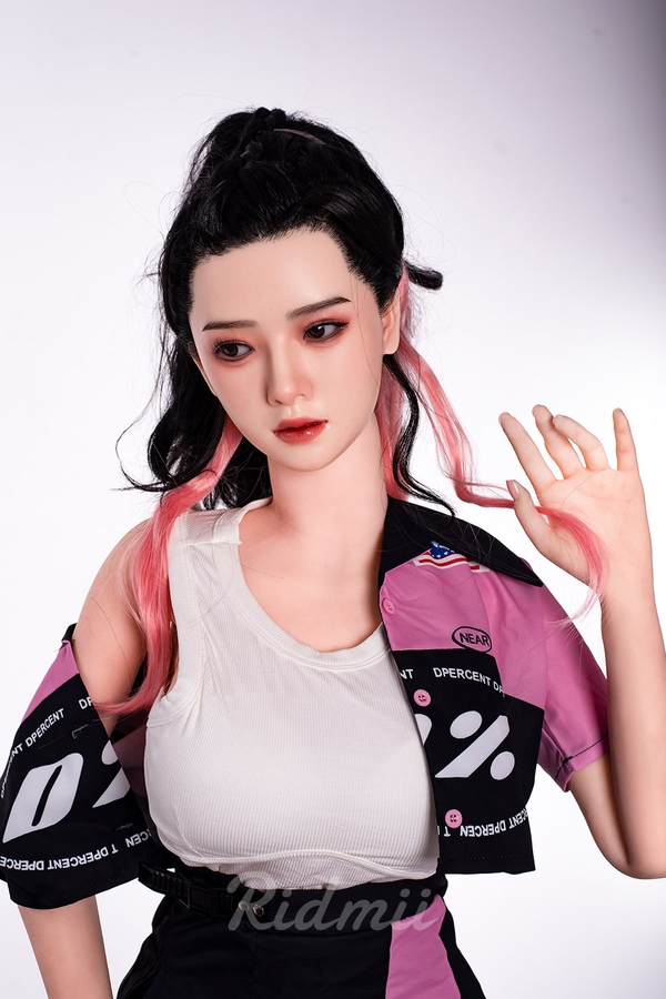 163cm G Cup Silicone Head & TPE Body Gray Eyes Athletic Pink Realistic Sex Doll Detail View 6