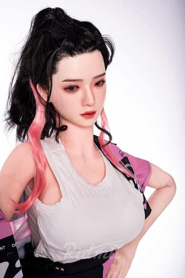 163cm G Cup Silicone Head & TPE Body Medium Breasts Gray Eyes Pink Realistic Sex Doll Detail View 9