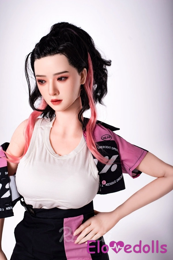 Búp bê tình dục chân thực, đầu silicon cúp G 163cm & thân TPE, ngực trung bình, màu hồng, thể thao, chi tiết xem 10