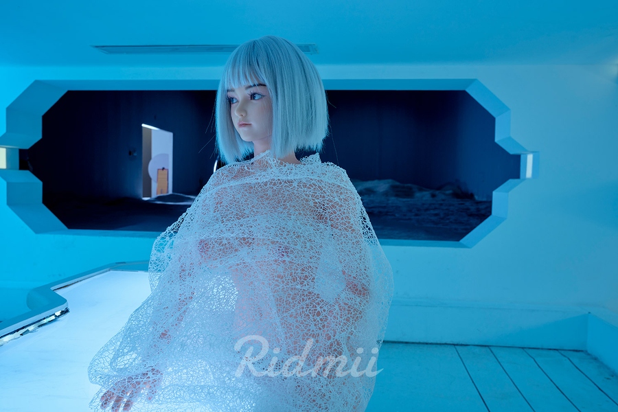 163cm G Cup Silicone Head & TPE Body Petite Medium Breasts Blue Eyes Robot Sex Dolls Gallery 4