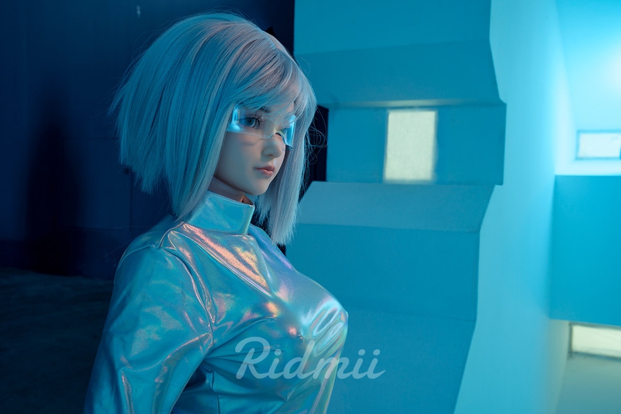 163cm G Cup Silicone Head & TPE Body Petite White Blue Eyes Robot Sex Dolls Detail View 4