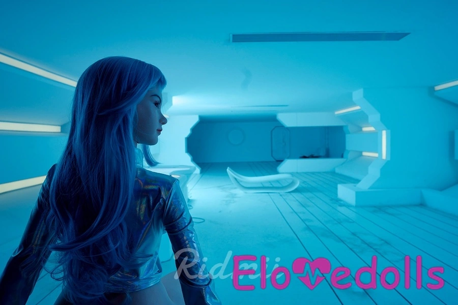 Galeri Boneka Seks Robot Payudara Sedang Ramping Mata Biru, Kepala Silikon & Tubuh TPE 163cm G Cup 7