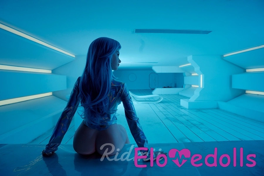 Galeri Boneka Seks Robot Payudara Sedang, Kepala Silikon G Cup 163cm & Tubuh TPE Mata Biru Bibir Penuh 8