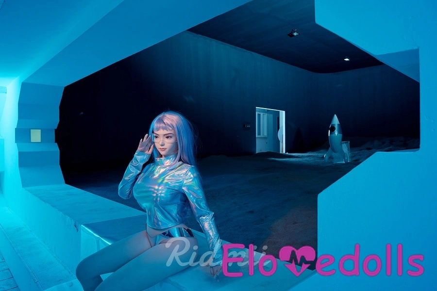 Boneka Seks Robot Mata Biru Ramping Bibir Penuh, Kepala Silikon G Cup 163cm & Tubuh TPE Detail Tampilan 3