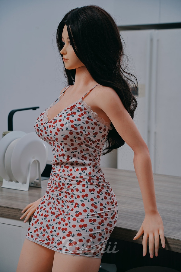 163cm G Cup Silicone Head & TPE Body Brunette Petite Breasts Voluptuous Sex Doll Gallery 2
