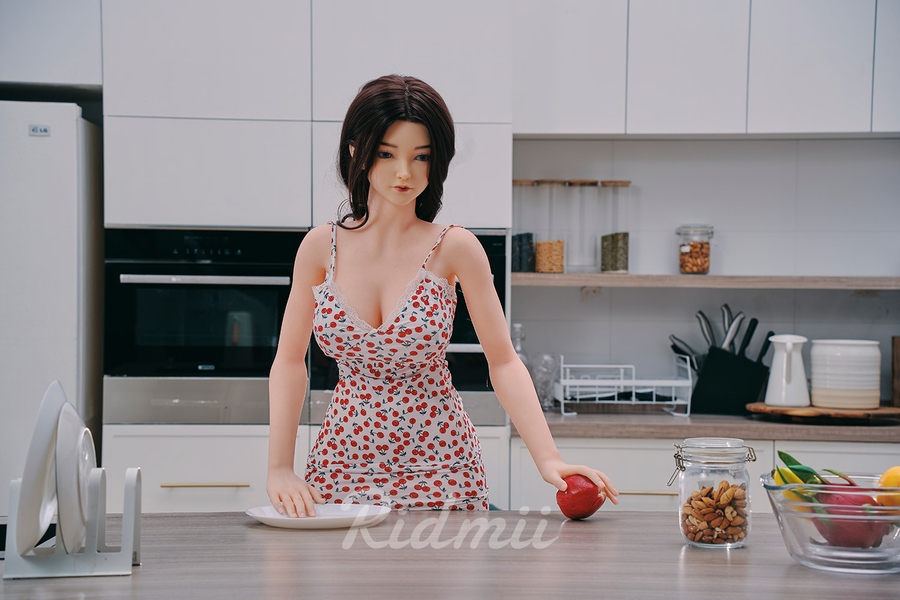 163cm G Cup Silicone Head & TPE Body Amber Eyes Petite Breasts Voluptuous Sex Doll Detail View 4