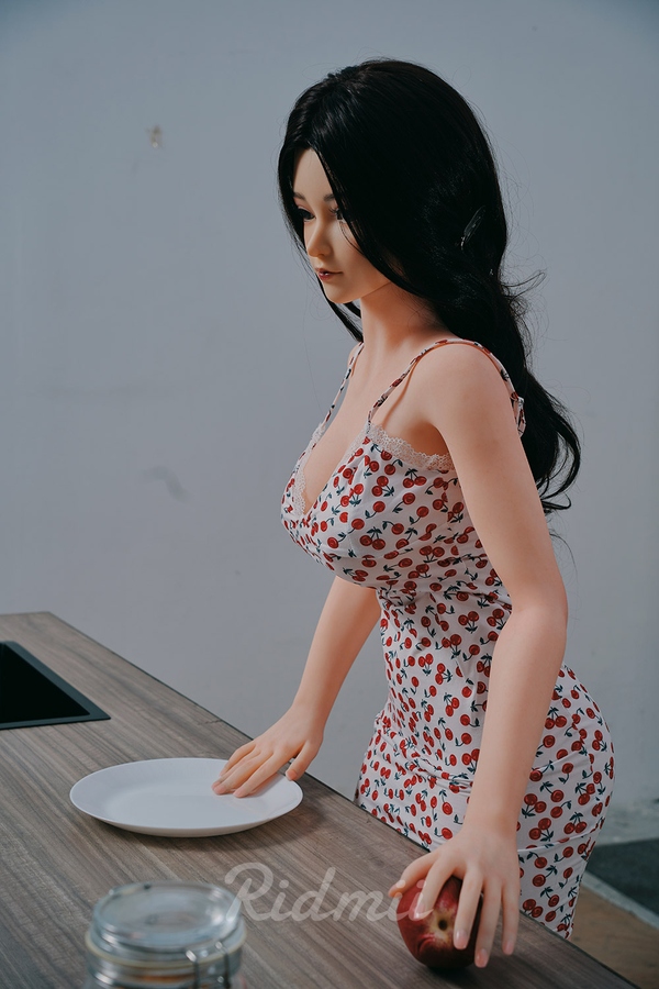 163cm G Cup Silicone Head & TPE Body Brunette Amber Eyes Full Lips Sex Doll Detail View 2