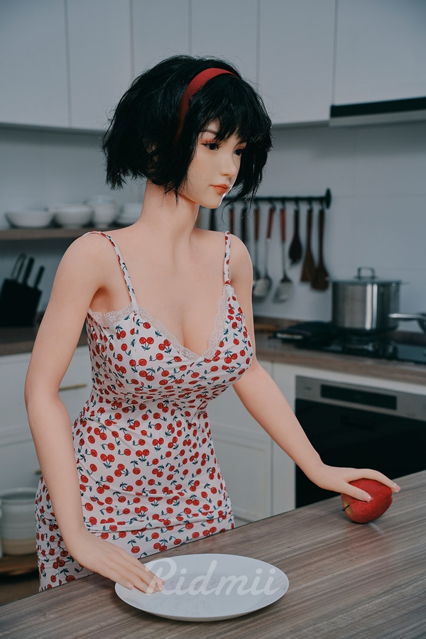 163cm G Cup Silicone Head & TPE Body Black Petite Breasts Real Doll Gallery 3