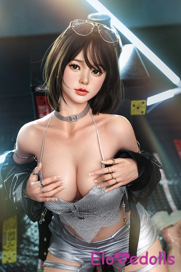 Búp bê tình dục người nổi tiếng ngực nhỏ màu xám E Cup 168cm bằng silicon, mắt chi tiết 4
