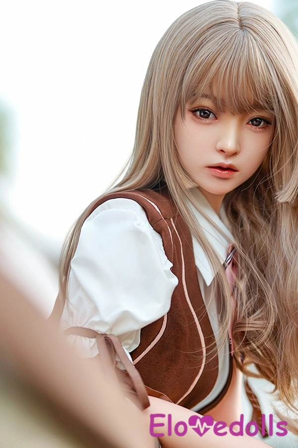 Búp bê tình dục Nhật Bản 148cm cúp D bằng silicon, ngực nhỏ, môi tự nhiên, mắt xám, bộ sưu tập 7