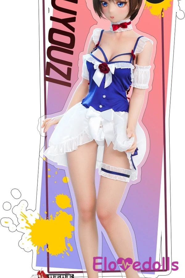 Bambola del sesso anime in silicone con seno extra large, labbra sottili e bianche, 142 cm, coppa B