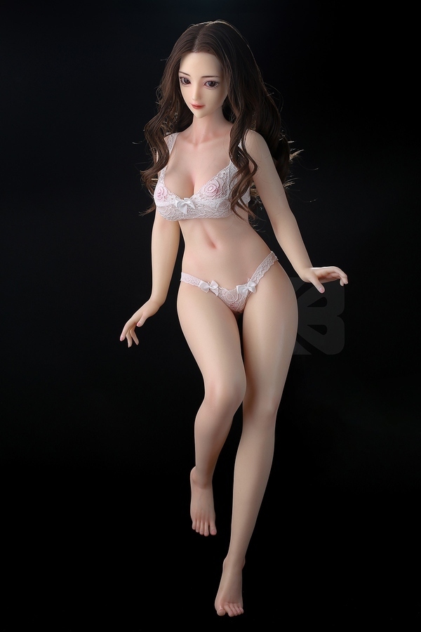 76cm A Cup Silicone Thin Lips Brunette Gray Eyes Mini Sex Doll Gallery 2