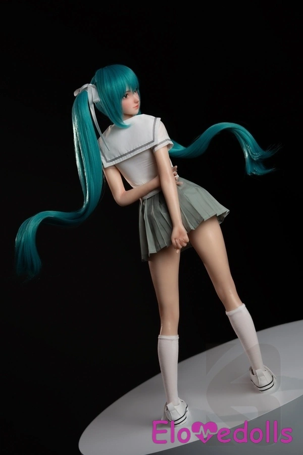 Búp bê tình dục Anime 61cm cúp B bằng silicon, ngực nhỏ, mắt xanh trắng, bộ sưu tập 8