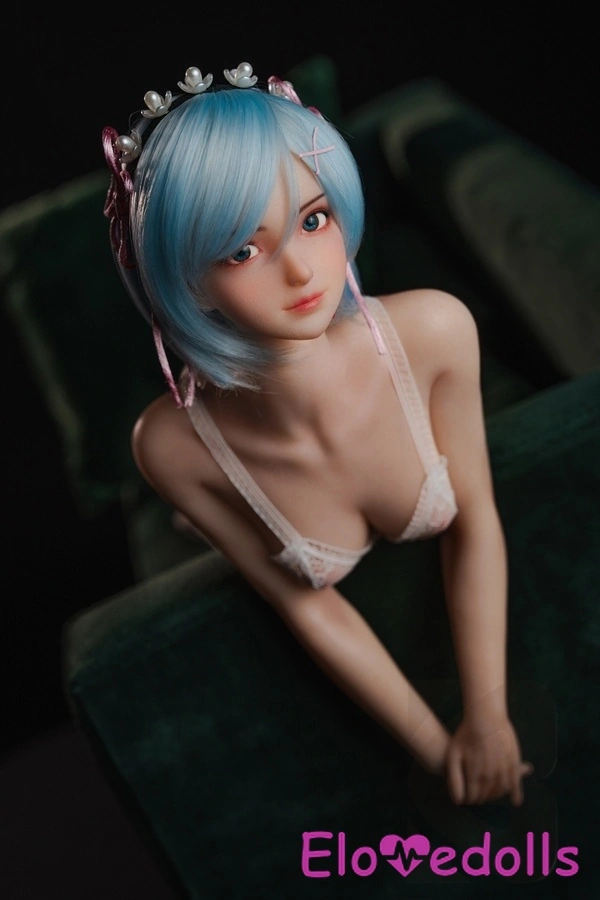 Búp bê tình dục Anime 61cm cúp B bằng silicon, ngực nhỏ màu trắng, mắt xanh, bộ sưu tập 7