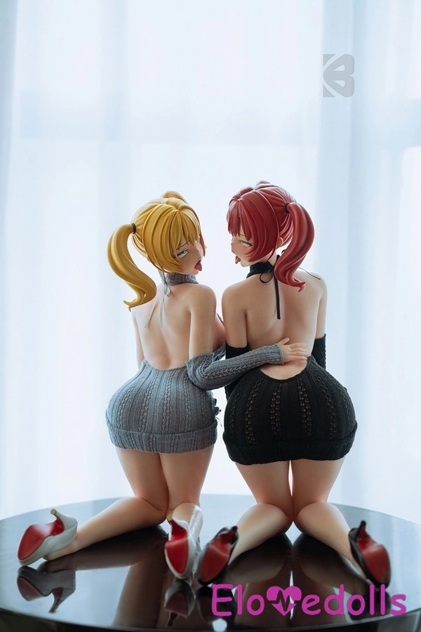 Búp bê tình dục Anime ngực nhỏ bằng silicon cúp E 61cm, mắt xám, tóc vàng, bộ sưu tập 5