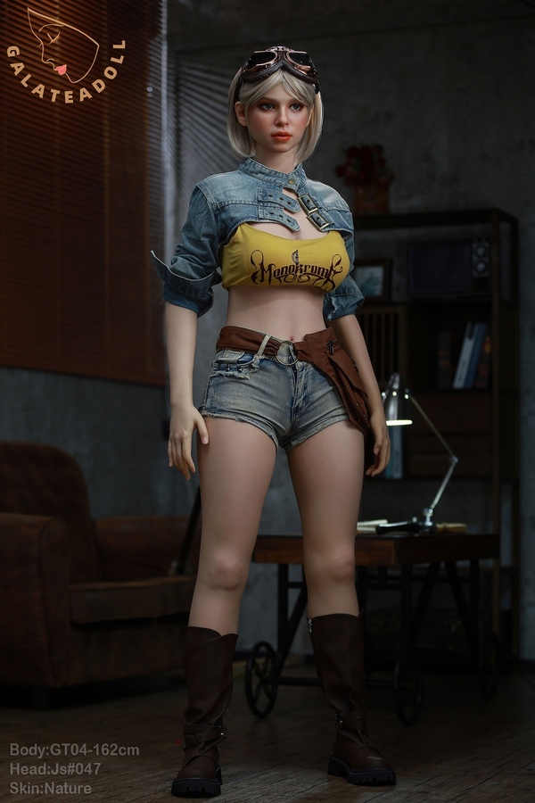 162cm E Cup Silicone Petite Breasts Blonde Amber Eyes Realistic Sex Doll Gallery 2