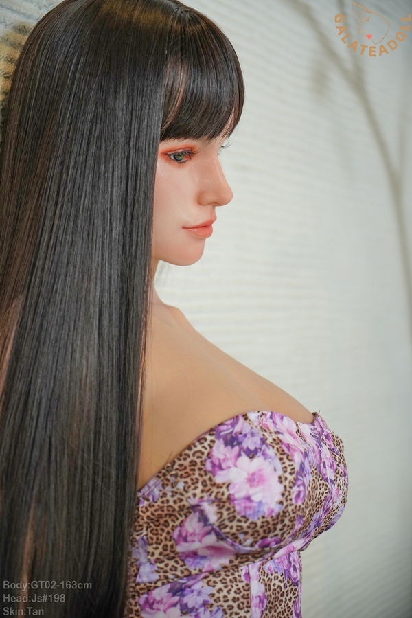 163cm F Cup Silicone Thin Lips Amber Eyes Black Realistic Sex Doll Detail View 6