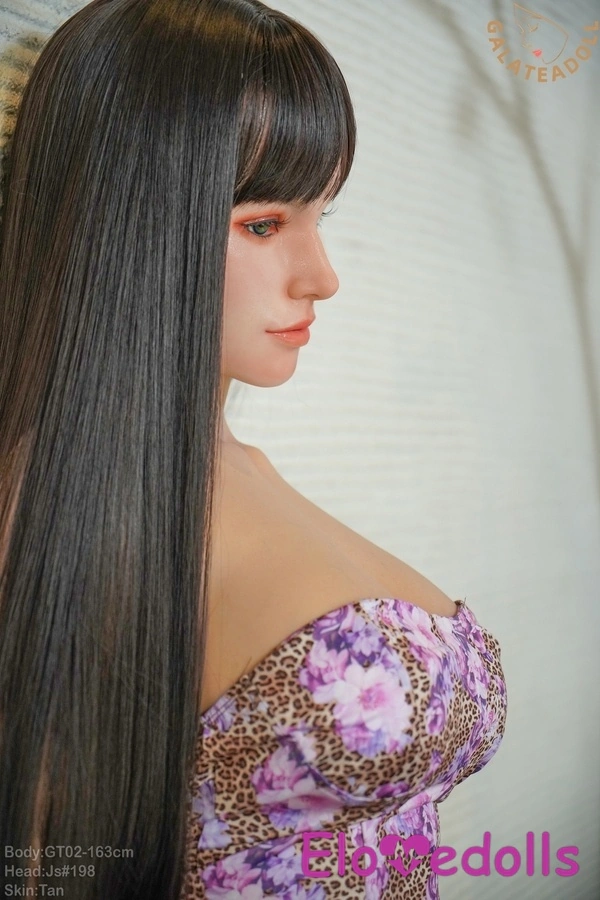 163cm F Cup Silicone Thin Lips Amber Eyes Black Realistic Sex Doll Detail View 6