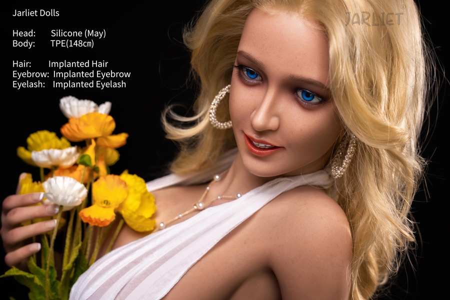148cm E Cup Silicone Head & TPE Body Blonde Petite Breasts Natural Lips European Sex Doll Detail View 8