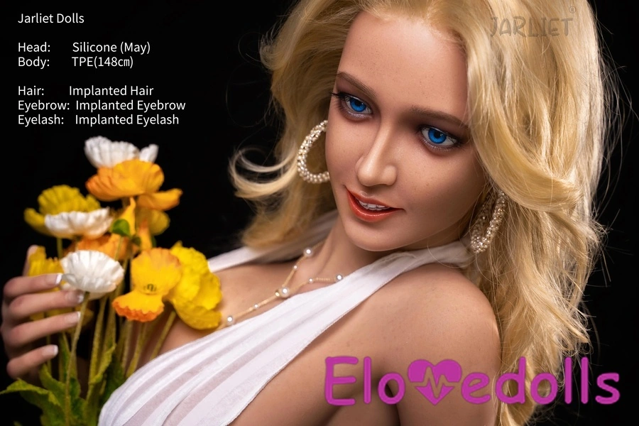 ตุ๊กตาเซ็กส์ยุโรป 148 ซม. หัวซิลิโคน E Cup และลำตัว TPE สีบลอนด์ หน้าอกเล็ก ริมฝีปากธรรมชาติ มุมมองรายละเอียด 8