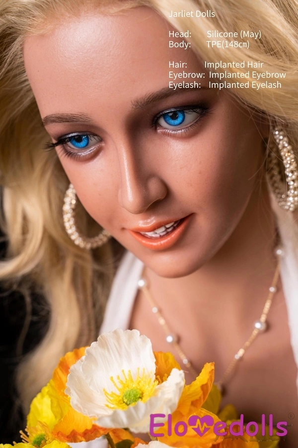 ตุ๊กตาเซ็กส์ยุโรปหัวซิลิโคน E Cup ขนาด 148 ซม. และลำตัว TPE ริมฝีปากธรรมชาติ หน้าอกเล็กสีบลอนด์ มุมมองรายละเอียด 9