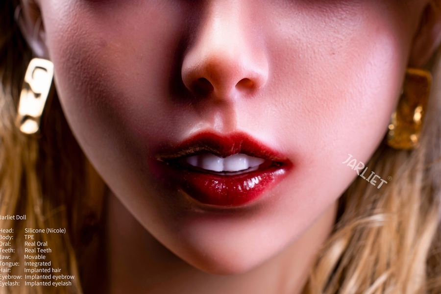 148cm E Cup Silicone Head & TPE Body Thin Lips Blonde Blue Eyes European Sex Doll Gallery 2