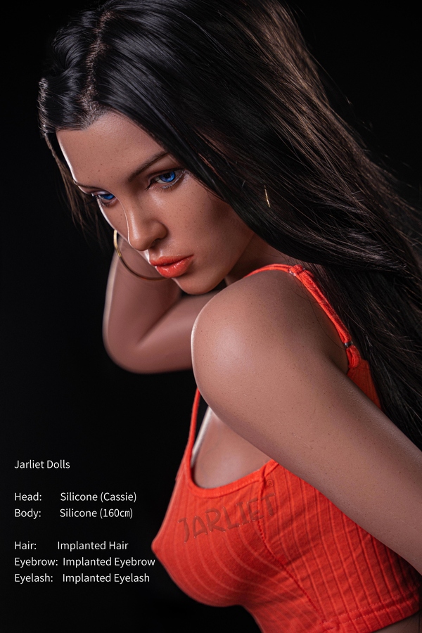 160cm E Cup Silicone Head & TPE Body Athletic Thin Lips Amber Eyes Asian Sex Doll Gallery 7