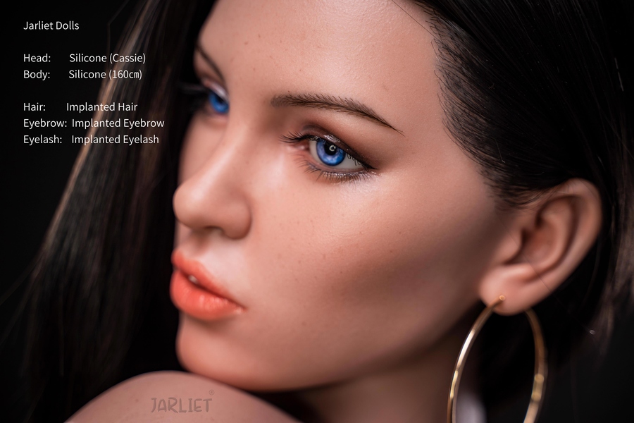 160cm E Cup Silicone Head & TPE Body Amber Eyes Athletic Black Asian Sex Doll Detail View 31