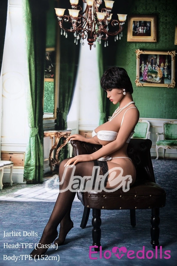 Poupée sexuelle européenne noire en TPE, bonnet E, 152 cm, petite poitrine, vue détaillée 7